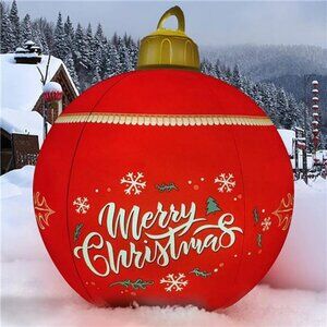 24 Inch Large Inflated Outdoor Decorated Ball with Light, Remote, Air Pump